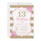 Pink and Gold 13th Birthday Invitation Floral