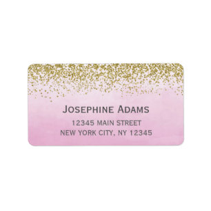 Pink and Gold Address Labels