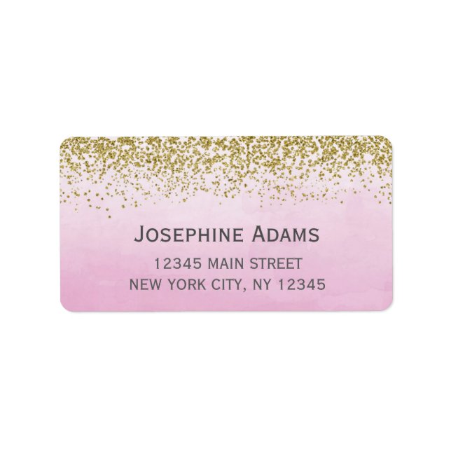 Pink and Gold Address Labels (Front)