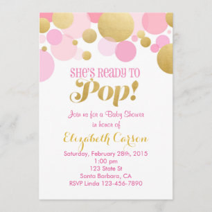 Pink and Gold Baby Shower Invitation