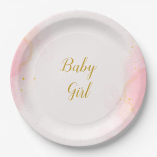 Pink and Gold Baby Shower Party Plate