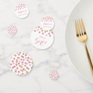 Pink and Gold Baby Shower Table Confetti