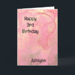Pink and Gold Ballet 3rd Birthday Card<br><div class="desc">Personalised gold and pink ballet 3rd birthday card for daughter,  goddaughter,  granddaughter,  etc. You will be able to personalise the front of this pretty ballet shoes birthday card with her name. Please see all photos. A personalised ballet birthday card keepsake for your little ballerina.</div>