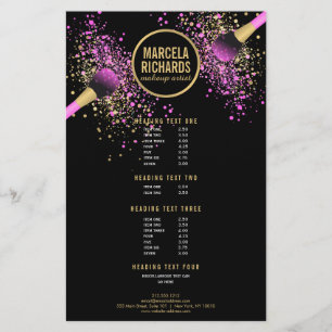 Pink and Gold Blush Confetti Makeup Artist Flyer