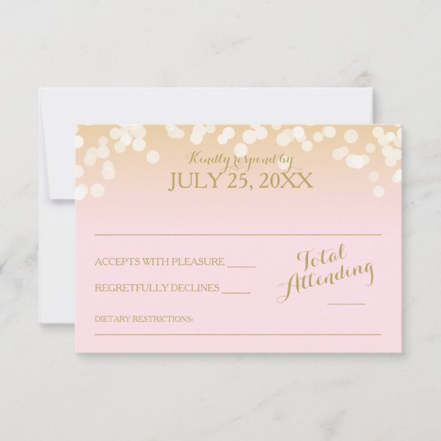Pink and Gold Bokeh Effect RSVP (Front)