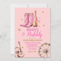 Pink and Gold Boots and Bubbly Bridal Shower
