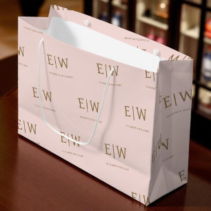 Pink and Gold Branded Business Company Packaging Large Gift Bag