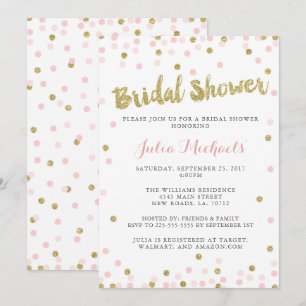 Pink and Gold Bridal Shower Invitations