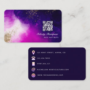 Pink and Gold Brushstrokes Business Card