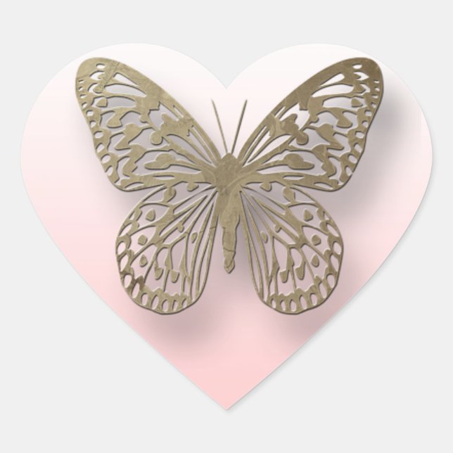 Pink and  Gold Butterfly Stickers (Front)