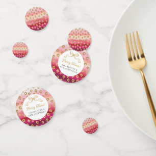 Pink and Gold Cheetah Leopard Birthday Party Confetti