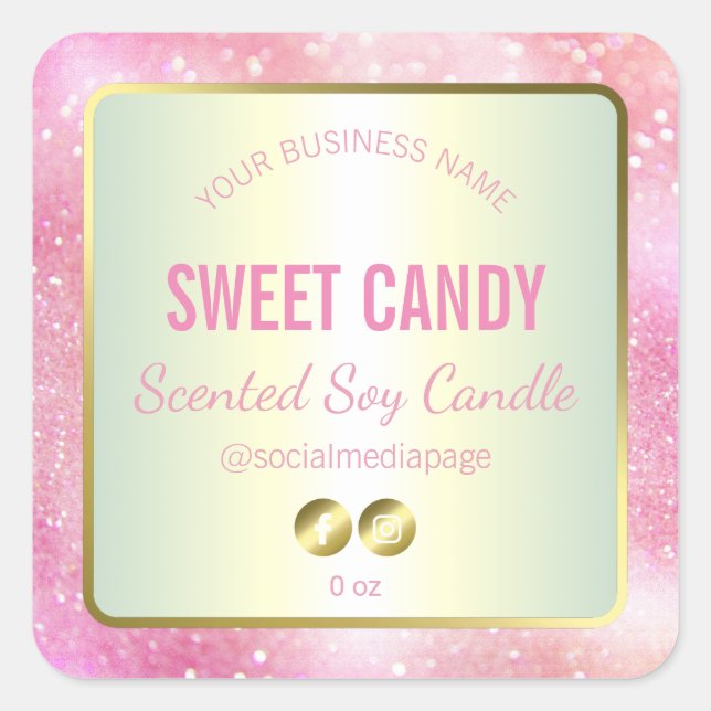 Pink And Gold Colour Theme Product Label (Front)