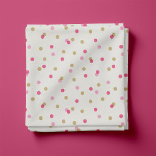 Pink and Gold Confetti Dots Fabric