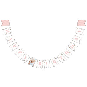 Pink and Gold Confetti Happy Birthday Bunting