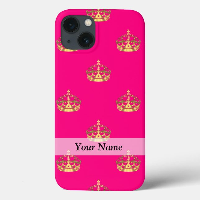 Pink and gold crown pattern Case-Mate iPhone case (Back)