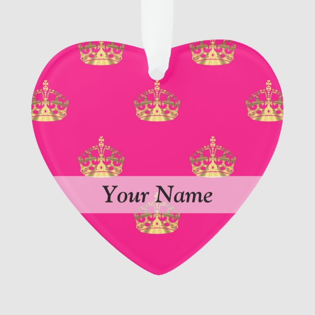 Pink and gold crown pattern ornament (Front)
