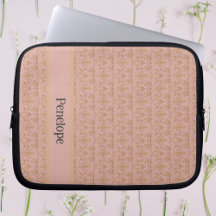 Pink and Gold Damask Personalized