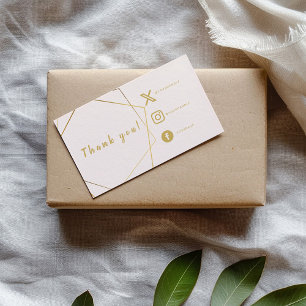 Pink and gold effect Social Links Insert Card