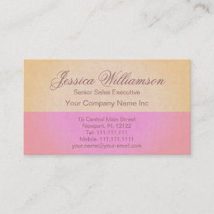 Pink and Gold Elegant Contemporary Lady's Chic Business Card