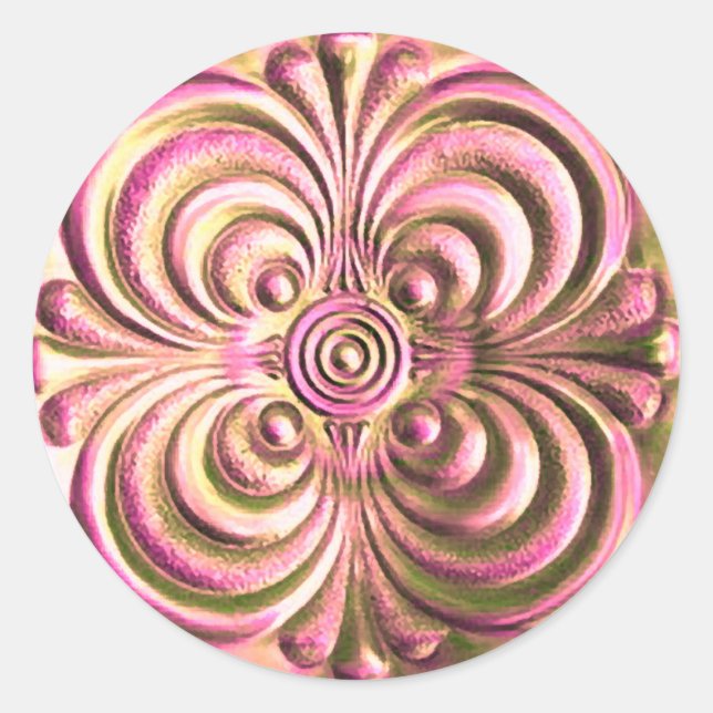 Pink and Gold Embossed Look Envelope Seal (Front)