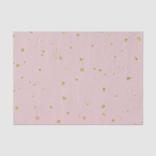 Pink and Gold Faux Glitter Confetti Dots Tissue Paper