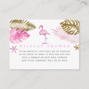 Pink and Gold Flamingo Baby Shower Display Shower Enclosure Card