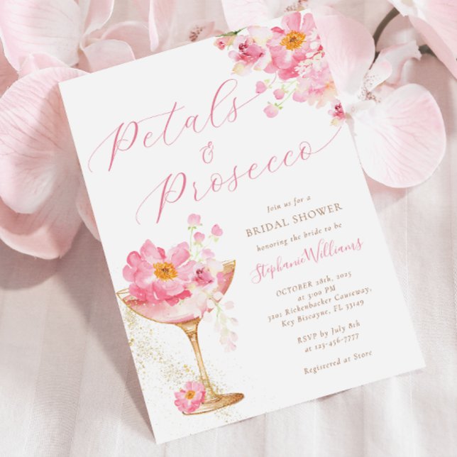 Pink and Gold Floral Bridal Shower Invitation (Creator Uploaded)