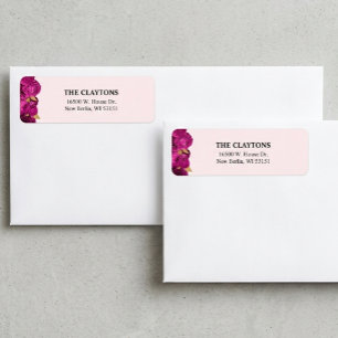 Pink And Gold Floral Return Address Labels