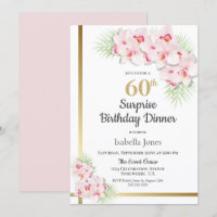 Pink and Gold Floral Surprise 60th Birthday Dinner