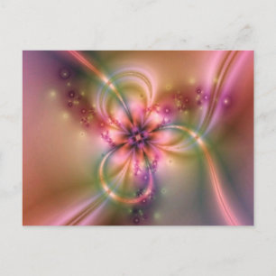 Pink And Gold Flower Postcard
