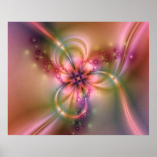 Pink And Gold Flower Poster