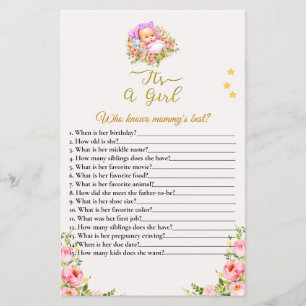Pink and Gold Flower theme its a girl baby shower  Flyer
