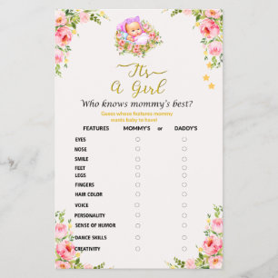 Pink and Gold Flower theme its a girl baby shower  Flyer