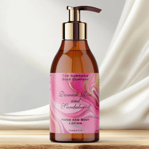 Pink and Gold Foil Cosmetics Bottle Label
