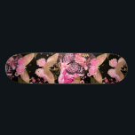 Pink and Gold Foil Floral Butterfly Pattern Skateboard<br><div class="desc">Rose Gold and Gold Foil Girly Floral Butterfly Pattern. This Cute Blush Pink Butterflies and Flowers Pattern is perfect for a girl's birthday gift.</div>