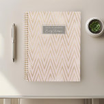 Pink and Gold Geometric Pattern Planner<br><div class="desc">Custom-designed planner notebook featuring pink and gold zig-zag geometric style pattern.</div>