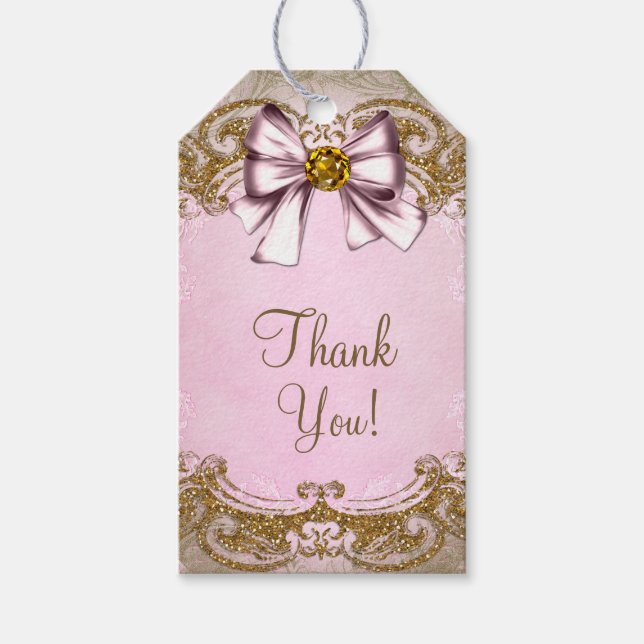 Pink and Gold Gift Tags (Front)