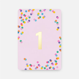 Pink and Gold Girl's First Birthday Confetti