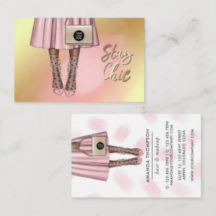 Pink and Gold Girly Business Card