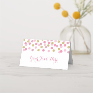 Pink and Gold Glitter Baby Shower Tent Cards