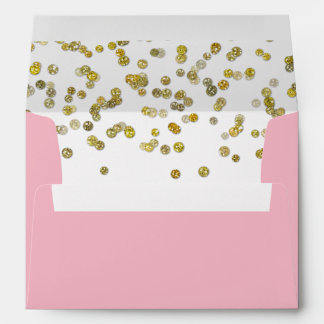 Pink and Gold Glitter Confetti Envelope