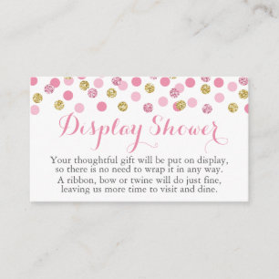 Pink and Gold Glitter Display Shower Insert Cards