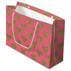 Pink and Gold Glitter Hearts Pattern