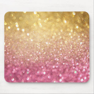 pink and gold glitter look mouse pad