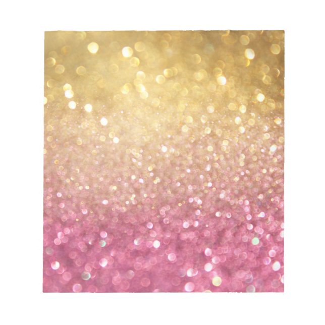 pink and gold glitter look notepad (Front)