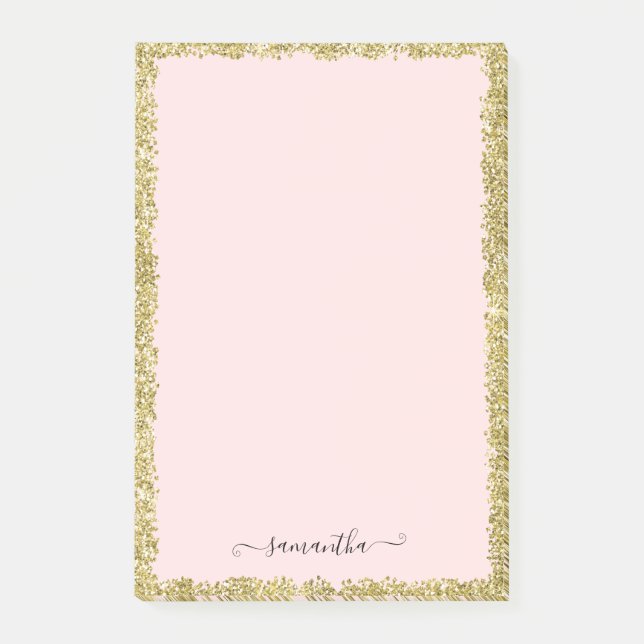 Pink and Gold Glitter Notes (Front)