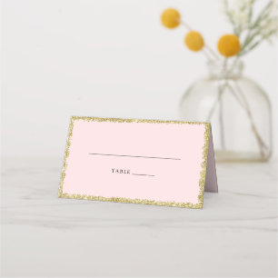 Pink and Gold glitter Place Card