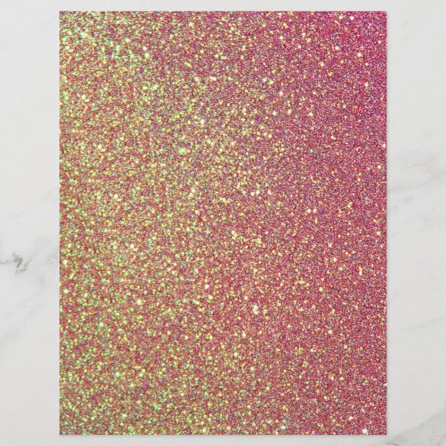 Pink and Gold  Glitter Texture Scrapbook Paper (Front)
