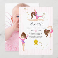 Pink and Gold Gymnastics 2nd Birthday Party Photo