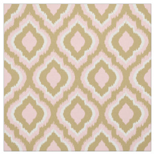 Pink and Gold Ikat Moroccan Fabric